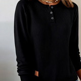 Pull Élégant Bouton Manche Raglan