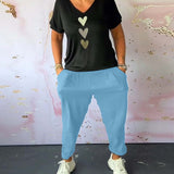 Pantalon décontracté confortable avec poche de couleur unie