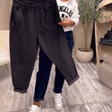 Pantalon décontracté de couleur unie avec poche