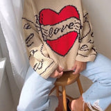 Pull décontracté à motif d'amour