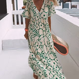 Robe ample imprimée à col en V