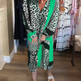 Robe imprimé géométrique léopard