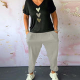 Pantalon décontracté confortable avec poche de couleur unie