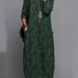 Robe imprimée avec poche et manches longues