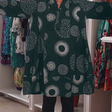 Robe décontractée à revers à imprimé géométrique