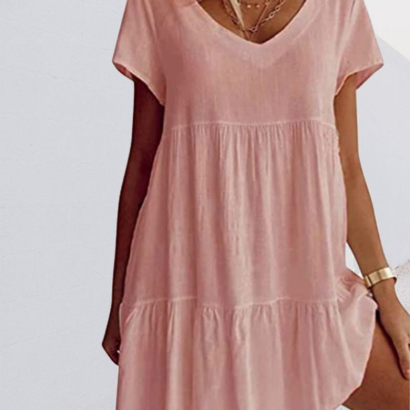 Robe ample décontractée à manches courtes