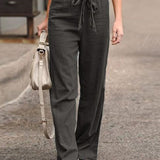 Pantalon à jambes droites et taille élastique
