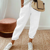 Pantalon Pur Coton Couleur Unie