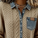 Chemise Manches Longues À Patchwork Jean