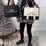 Sac fourre-tout tendance avec coutures bicolores