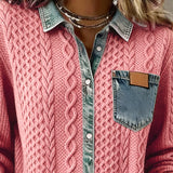 Chemise Manches Longues À Patchwork Jean