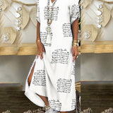 Robe chemise à imprimé fendu