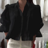 Chemise Manche Bouffante Volant