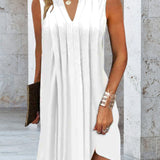 Robe décontractée sans manches à col en V