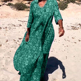 Robe imprimée ample à manches 3/4
