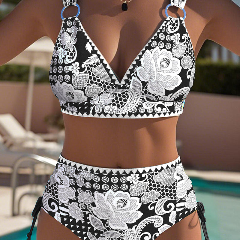 Bikini Imprimé À Lacets Triangle