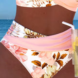 Bikini Contraste Floral Fendu
