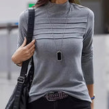Haut Slim Fit Plissé Manches Longues