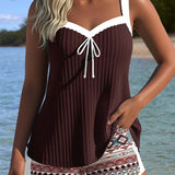 Tankini Côtelé Short De Plage Imprimé Boxer
