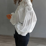 Chemisier Dentelle Patchwork Col V