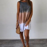 Robe décontractée sans manches bloc de couleur