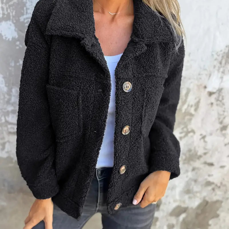 Yasmine | Manteau d’hiver en peluche à manches longues pour femme