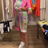 Robe colorée fendue à revers