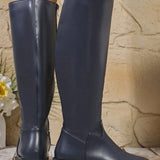 Bottes Mi-Mollet Femme À La Mode Avec Fermeture Éclair Latérale