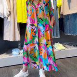 Robe à impression colorée et poches