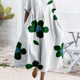 Robe ample imprimée à manches courtes