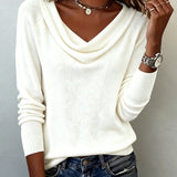 Pull Tendance À Manches Longues Avec Col En Fourrure