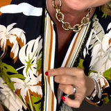 Robe à col en V imprimée noix de coco