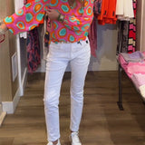 Blouse décontractée à manches longues et imprimé géométrique