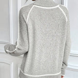 Pull Col Montant Tendance Couleur Contrastée