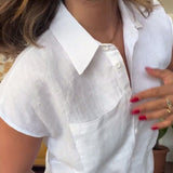Costume Coton Et Lin Couleur Unie Pantalon Décontracté