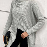 Pull décontracté de couleur unie fendu