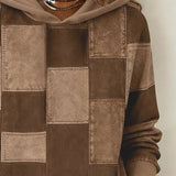 Sweat À Capuche Stylé À Carreaux Et À Manches Longues