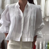 Chemise Manche Bouffante Volant