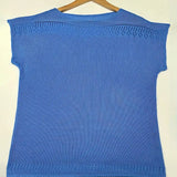 Pull décontracté à manches courtes de couleur unie