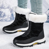 Bottes De Neige Chaudes Antidérapantes À Fermeture Éclair Pour Femmes