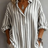 Blouse Rayée Ample À Col