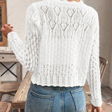 Cardigan Décontracté Col Rond Boutonné Tricoté