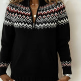 Pull Vintage Demi-Zippé Col