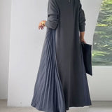 Robe pull plissée élégante à manches longues