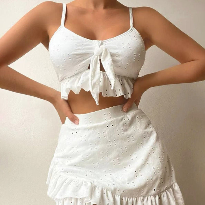 Ensemble bikini trois pièces avec robe