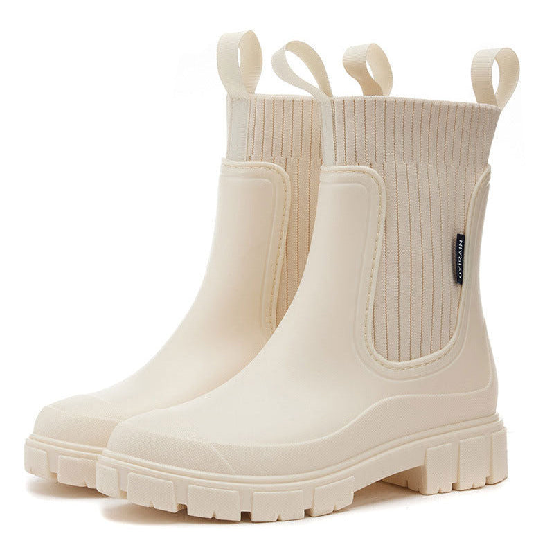 ☔️Bottes Imperméable Anti-Dérapant Semelle Épaisse Mi-Mollet