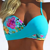 Bikini Bralette Style Imprimé Contrasté