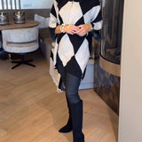 Pull Col Montant Argyle Irrégulier