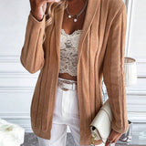 Cardigan pull côtelé de couleur unie