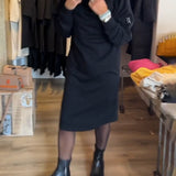 Robe à capuche unie avec poches